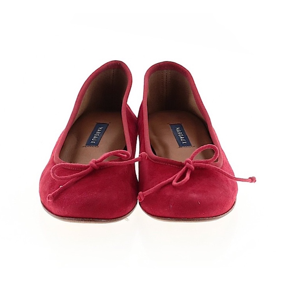 Raspberry pink suede Margaux ballet flats - Picture 3 of 4